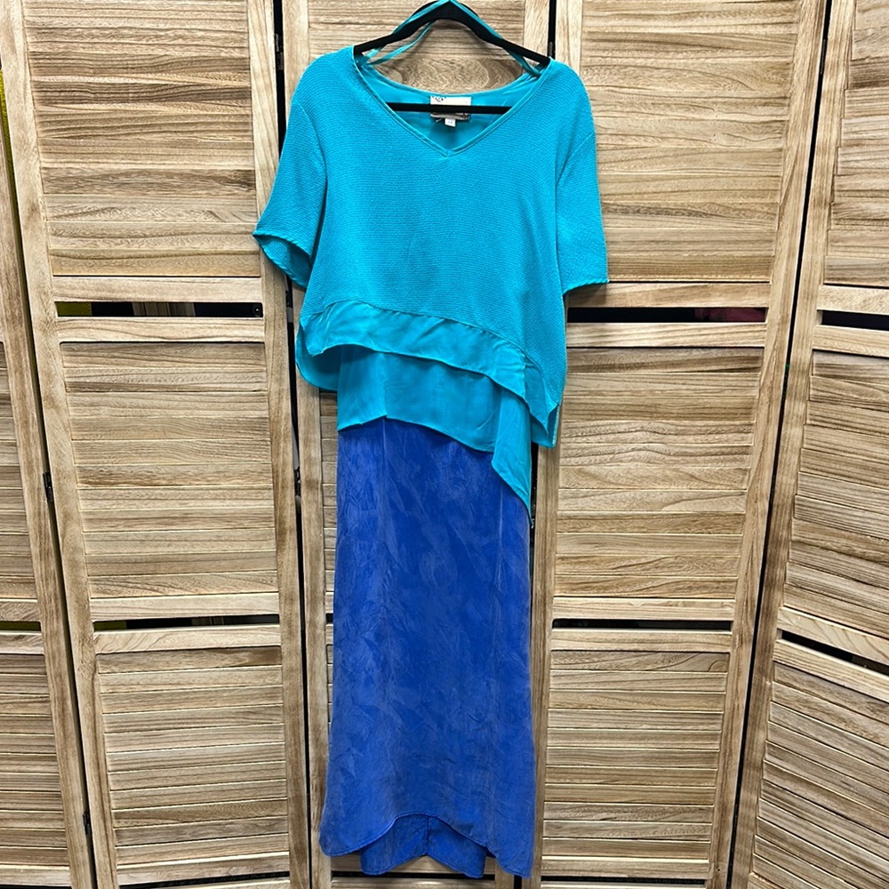 Earth Song tiered silk maxi dress